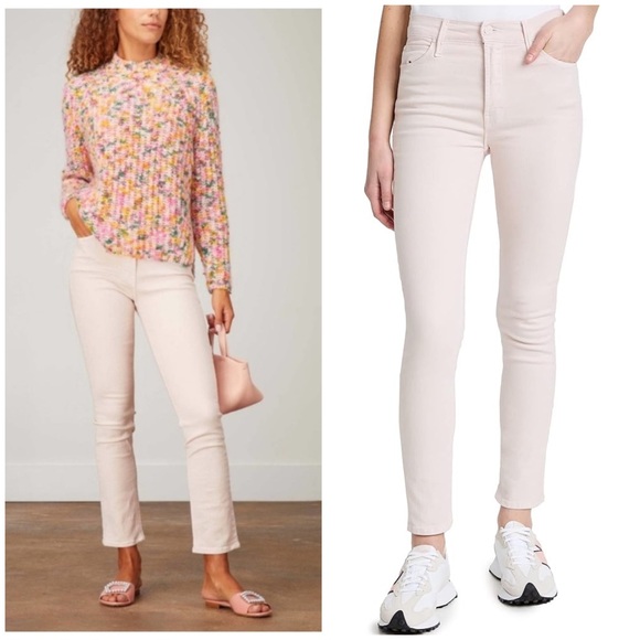 MOTHER The Dazzler Hover Straight Leg Jeans Date Night Pink Womens 29 - Picture 2 of 14